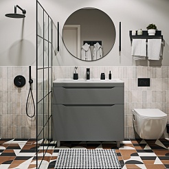 Vivon Тумба с раковиной Shelly 90 серая матовая – фотография-6